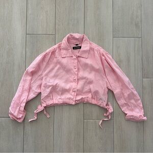 Blank NYC - pink linen shirt with side ties
